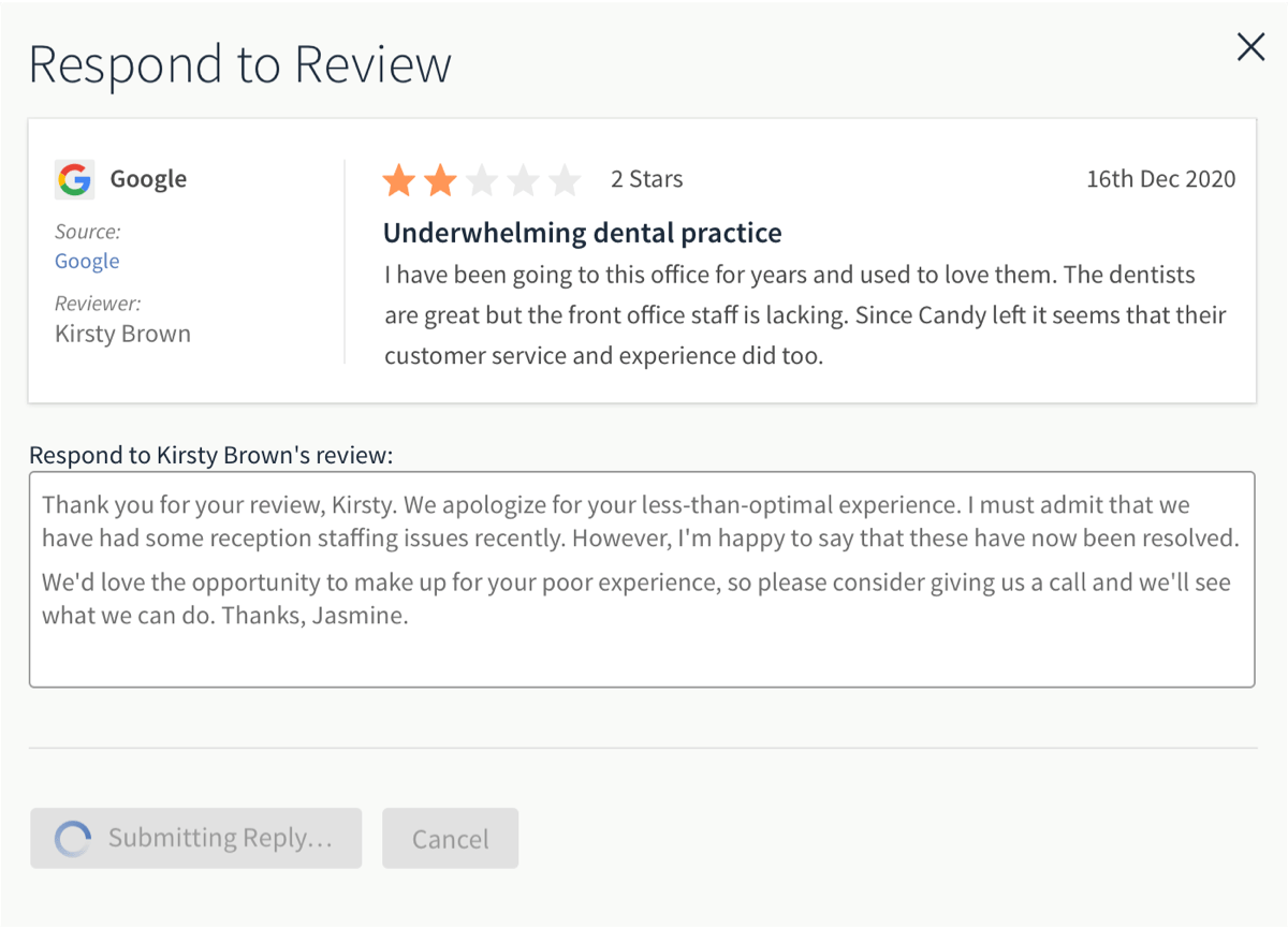 Respond to Reviews