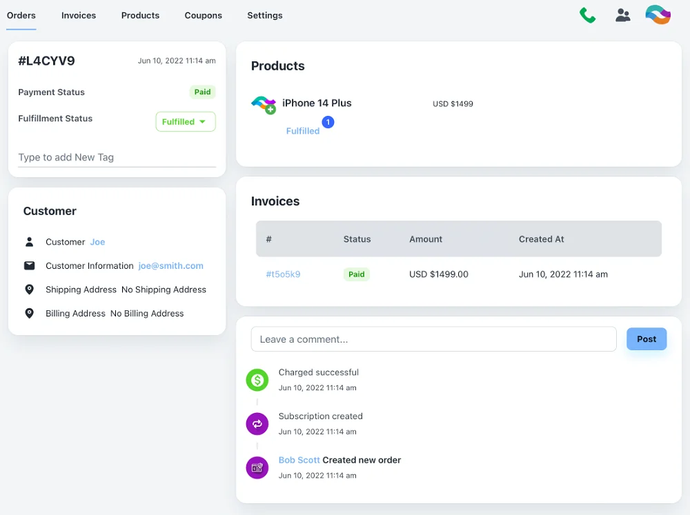 FlowTrack Manager Order Fulfillment